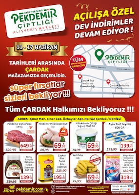 Çardak Şubesi'ne Özel İndirim Broşürü